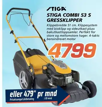 Coop Byggmix Stiga combi 53 s gressklipper tilbud