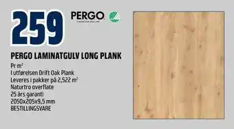 Obs Bygg Pergo laminatgulv long plank tilbud