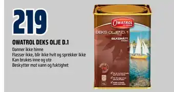 Obs Bygg Owatrol deks olje d.1 tilbud