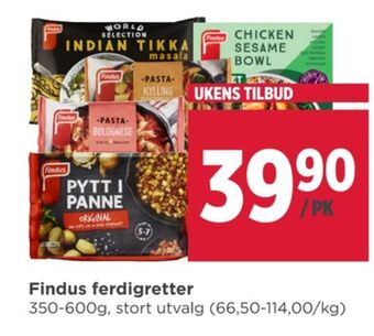 Meny Findus ferdigretter tilbud