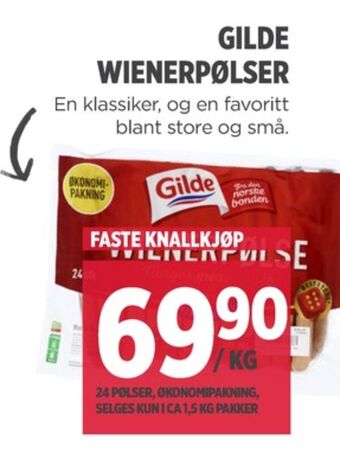 Meny Gilde wienerpølser tilbud
