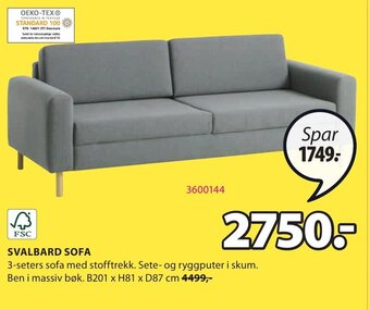 JYSK Svalbard Sofa tilbud