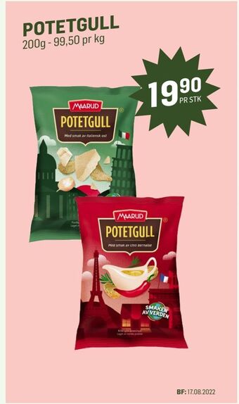 Holdbart Potetgull tilbud