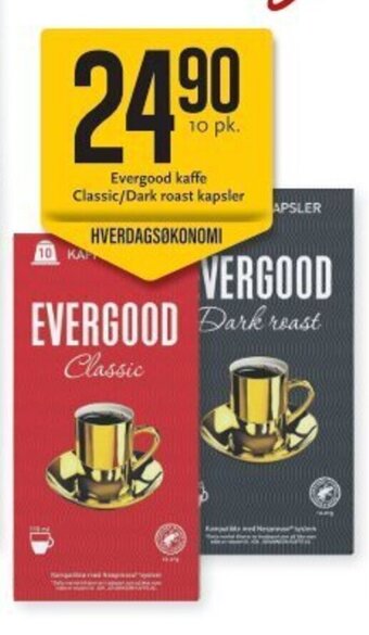 CC Mat Evergood Kaffe Classic/Dark Roast Kapsler tilbud