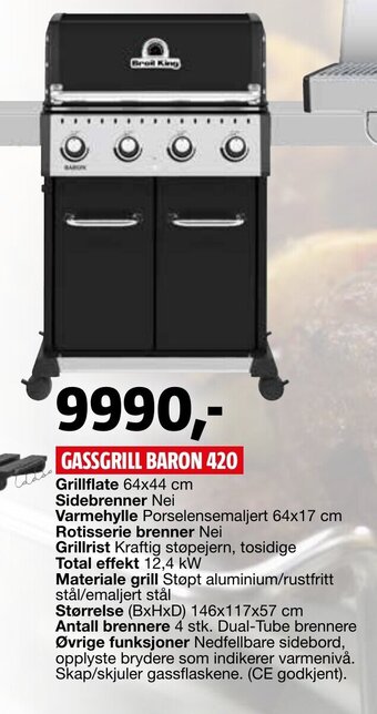 Bauhaus Gassgrill Baron 420 tilbud