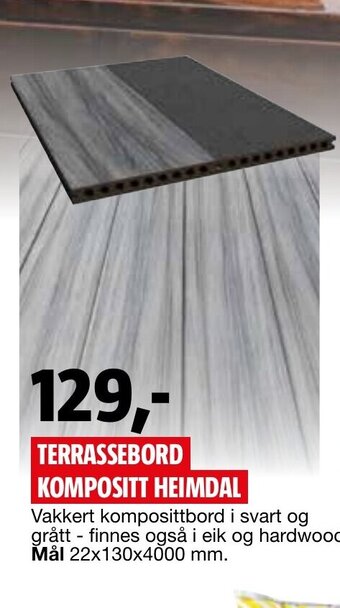 Bauhaus Terrassebord Kompositt Heimdal tilbud