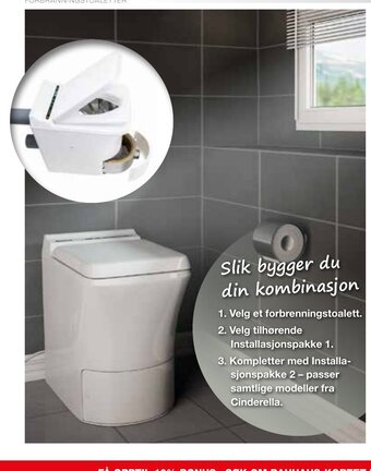 Bauhaus Forbrenningstoalett Cinderella Comfort tilbud