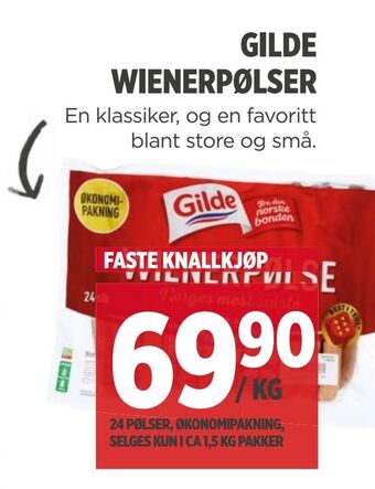 Meny Gilde wienerpølser tilbud