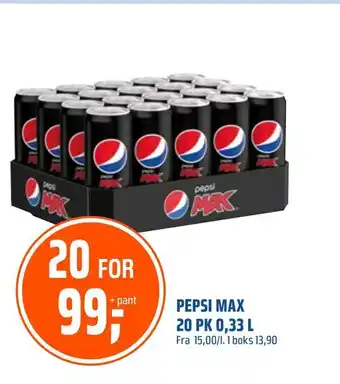 Coop Obs Pepsi max 20 pk 0,33 l tilbud