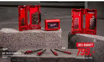 Tools Milwaukee Bor-Og Bits Kombikit 4P tilbud