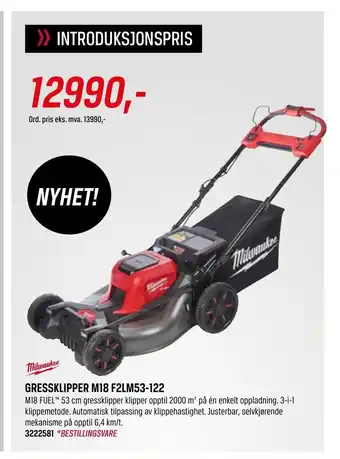 Tools Milwaukee Gressklipper M18 F2lm53-122 tilbud