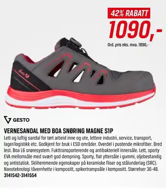 Tools Gesto Vernesandal Med Boa Snøring Magne S1p tilbud