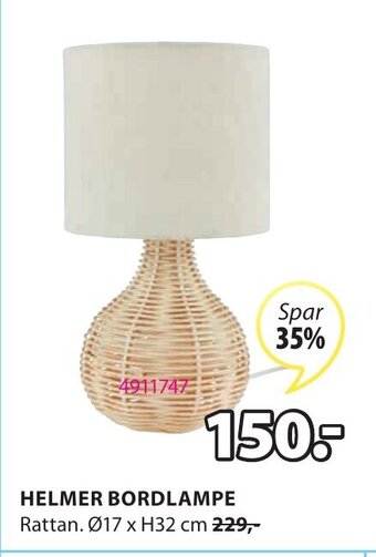 JYSK Helmer Bordlampe tilbud