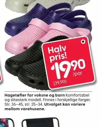 Rusta Hagetøfler for Voksne Og Barn tilbud