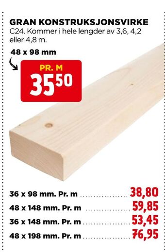 jem & fix Gran konstruksjonsvirke tilbud