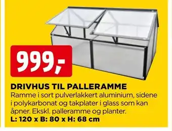 jem & fix Drivhus til palleramme tilbud