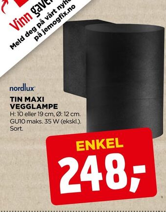 jem & fix Tin maxi vegglampe tilbud
