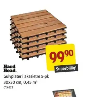 Jula Hard Head Gulvplater i akaisietre 5-pk 30x30 cm, 0, 45m² tilbud