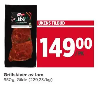 Meny Grillskiver av lam tilbud