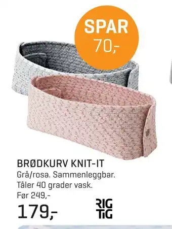 Jernia Brødkurv knit-it tilbud