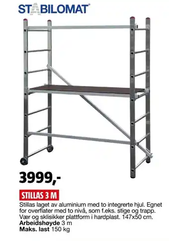 Bauhaus Stillas 3 m tilbud
