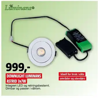 Bauhaus DOWNLIGHT LUMINANS ASTRID 3x7W tilbud