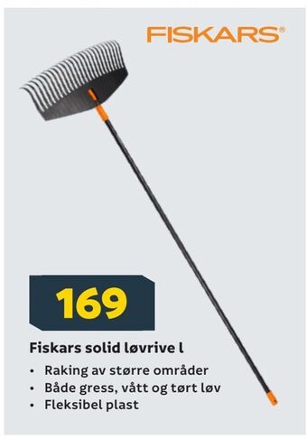 Megaflis Fiskars solid løvrive l tilbud