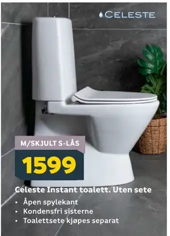 Megaflis Celeste Instant toalett. Uten sete tilbud