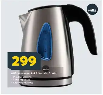 Megaflis Wilfa vannkoker kok 1 liter wk - 5, stål tilbud