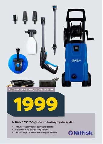 Megaflis Nilfisk C 135,7-6 garden x-tra høytrykksspyler tilbud