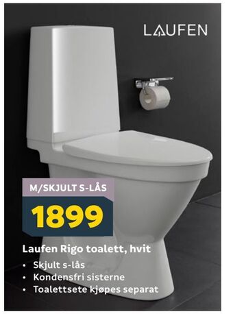 Megaflis Laufen Rigo toalett, hvit tilbud