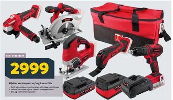 Megaflis Mjølner verktøysett m/bag 8 deler 18v tilbud