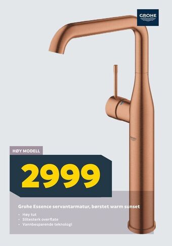 Megaflis Grohe Essence servantarmatur, børstet warm sunset tilbud