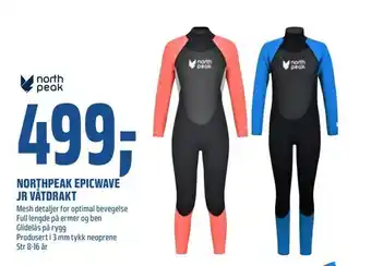 Coop Obs Northpeak epicwave jr våtdrakt tilbud