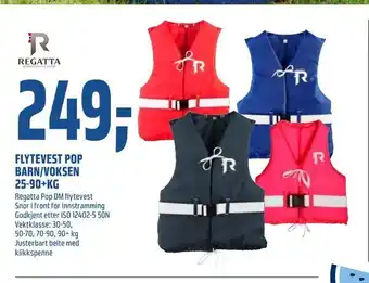 Coop Obs Flytevest pop barn/voksen 25-90+kg tilbud