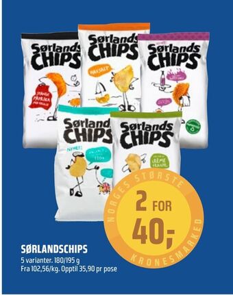 Coop Obs Sørlandschips tilbud