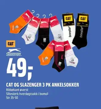 Coop Obs Cat og slazenger 3 pk ankelsokker tilbud