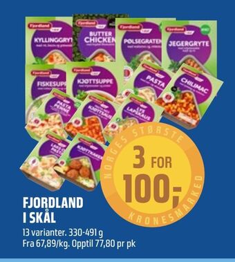 Coop Obs Fjordland i skål tilbud