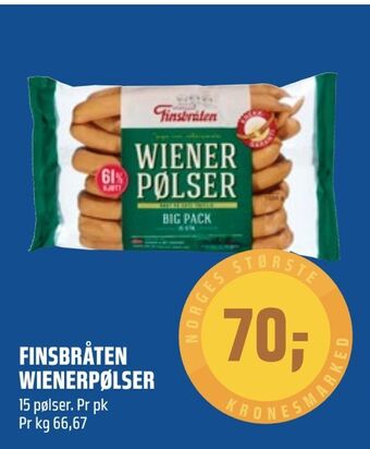 Coop Obs Finsbråten wienerpølser tilbud