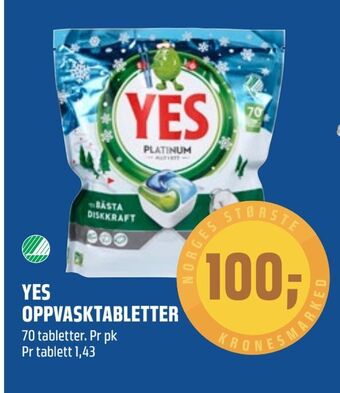 Coop Obs Yes oppvasktabletter tilbud