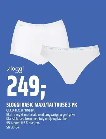 Coop Obs Sloggi basic maxi/tai truse 3 pk tilbud