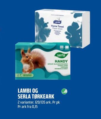 Coop Obs Lambi og serla tørkeark tilbud