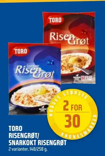 Toro risengrøt/ snarkokt risengrøt