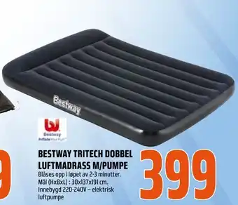 Coop Obs Bestway tritech dobbel luftmadrass m/pumpe tilbud