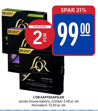 Rema 1000 L'or kaffekapsler tilbud