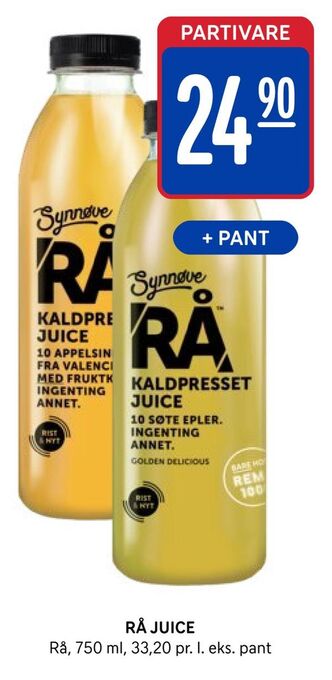 Rema 1000 Rå juice tilbud
