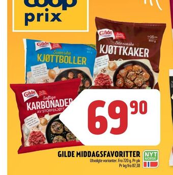 Coop Prix Gilde middagsfavoritter tilbud
