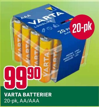 Europris Varta batterier tilbud