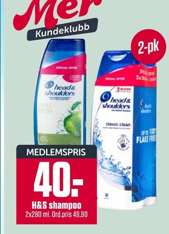 Europris H&S shampoo tilbud