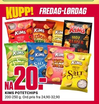 Europris Kims potetchips tilbud